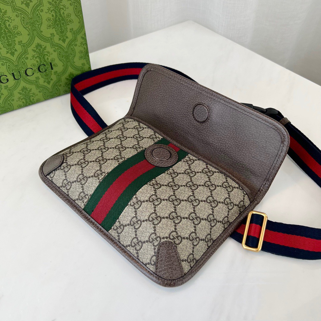 23 SS 구찌 GG 슈프림 오버 패턴 웹 스트라이프 코튼 블랜드 벨트백