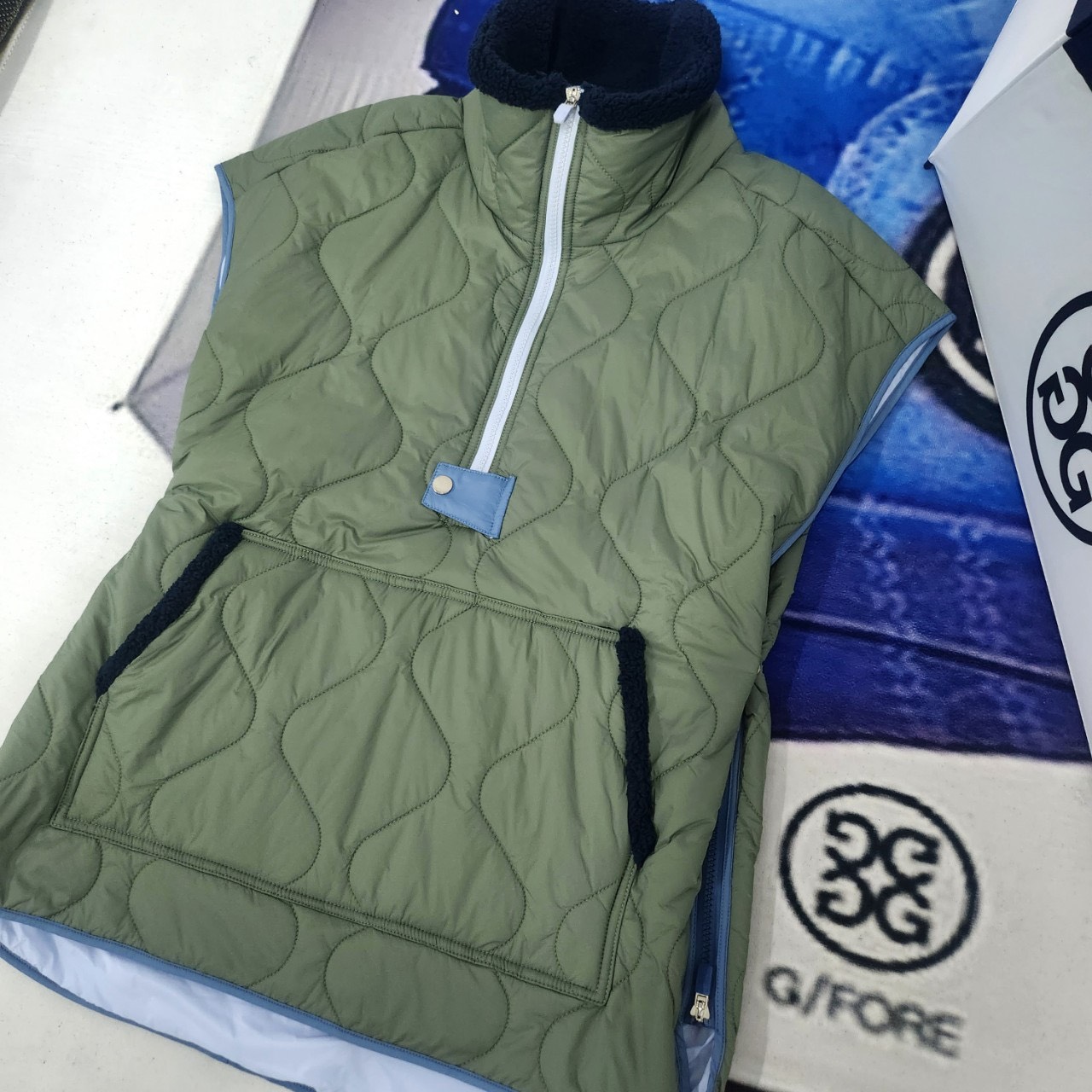 지포어 여성 골프 wool quilted vest