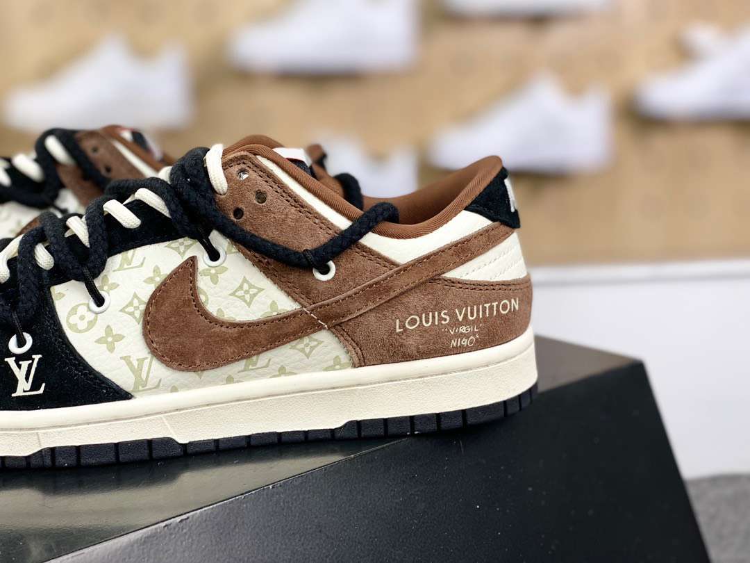 Louis Vuitton x Travis Scott x Nike Air Jordan 남여공용 스니커즈