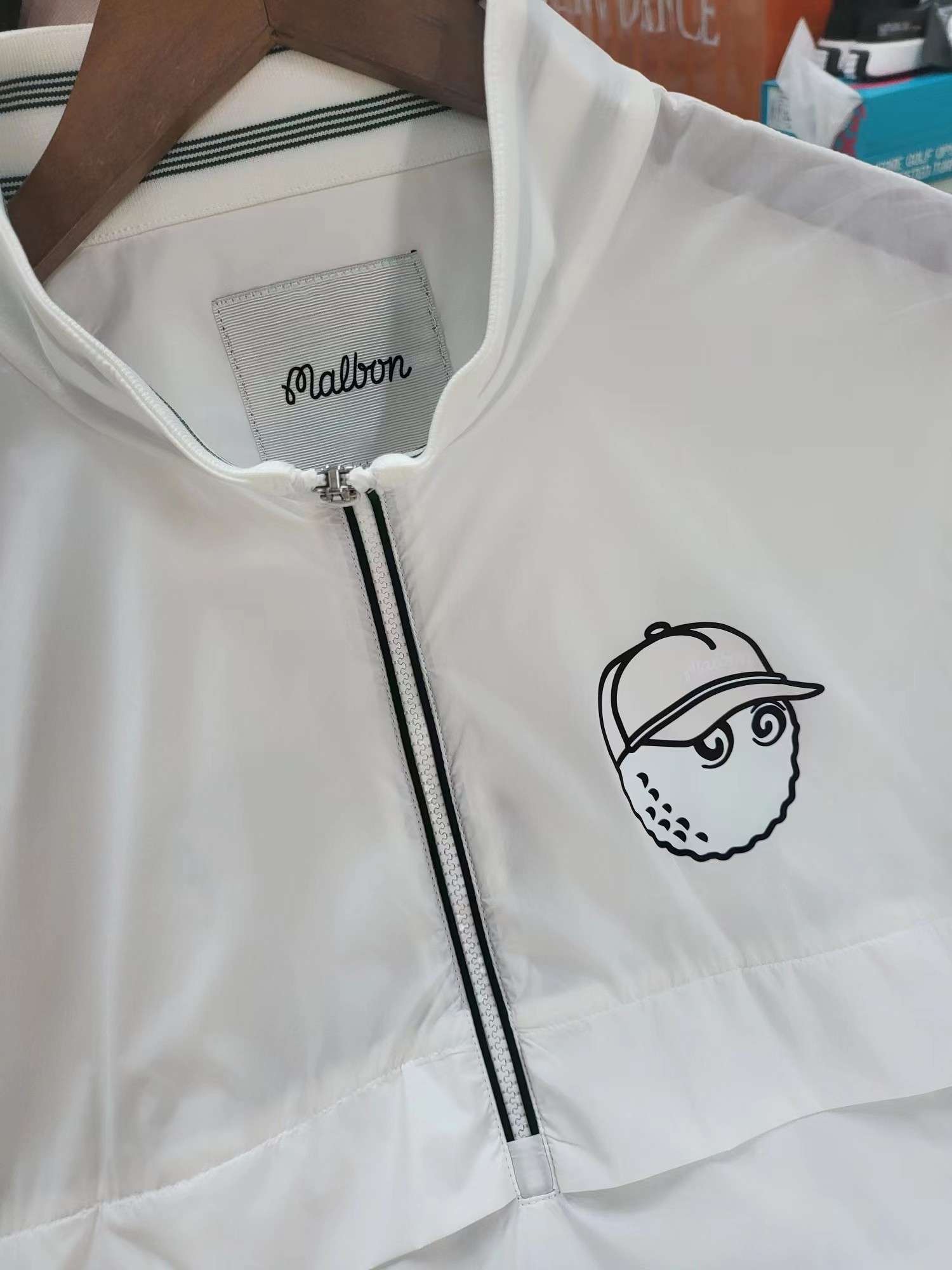 말본 하프 지퍼 반소매 아우터 남성 골프 상의