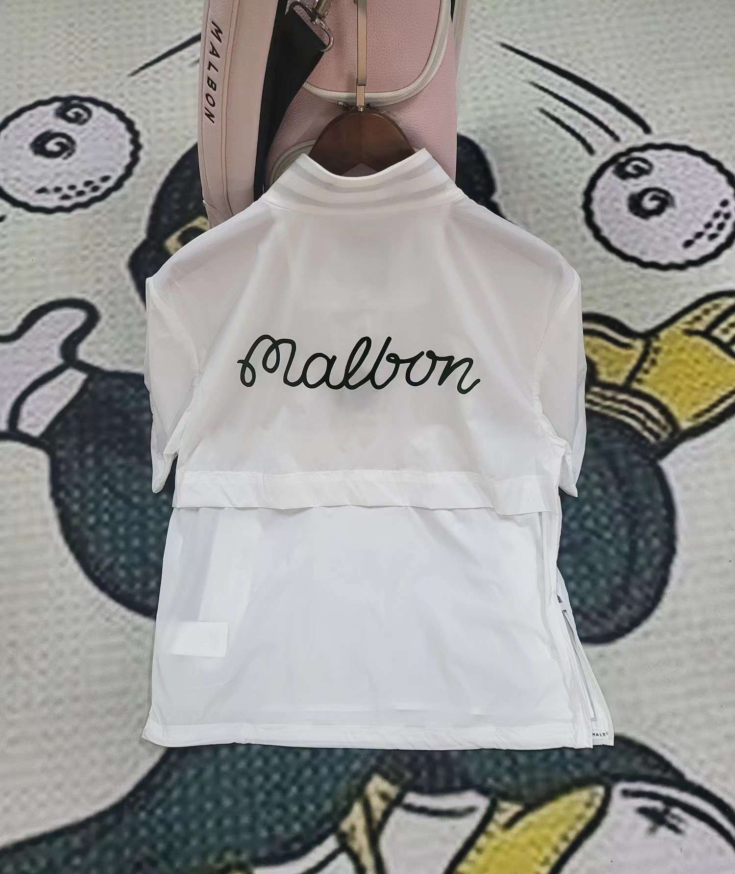 말본 하프 지퍼 반소매 아우터 남성 골프 상의