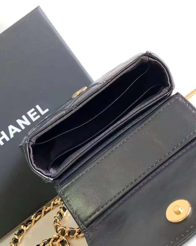 샤넬 램스킨 탑핸들 체인 미니백