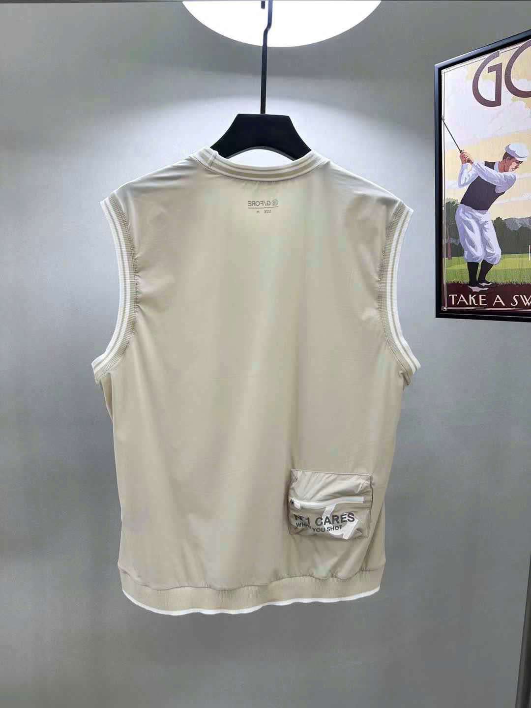 지포어 가슴 로고 남성 골프 조끼