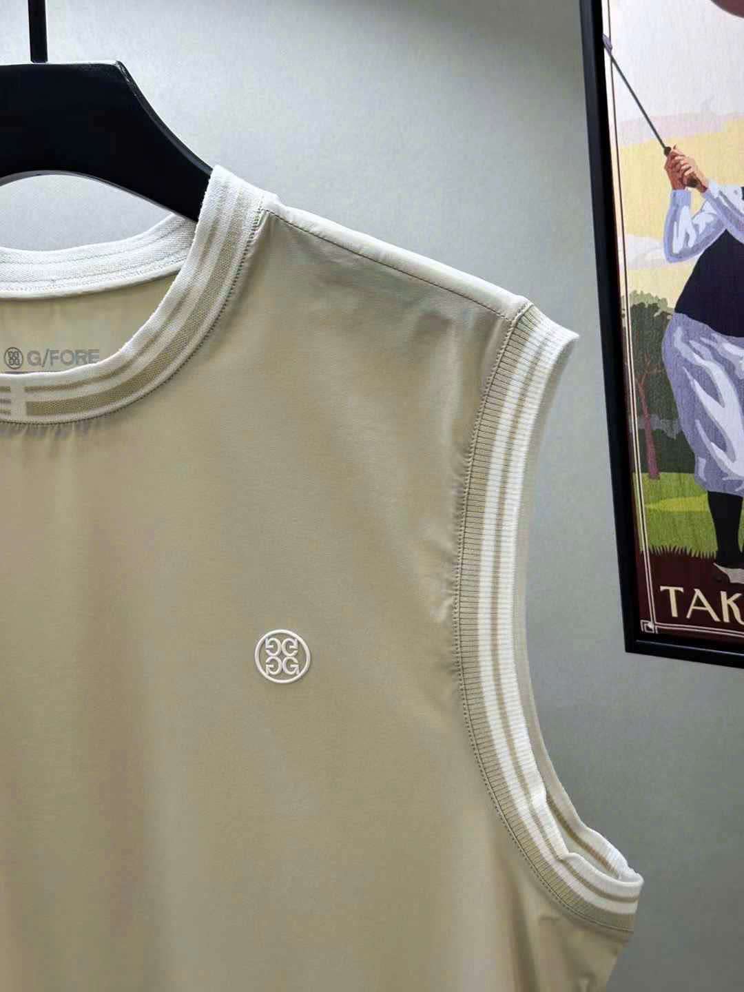 지포어 가슴 로고 남성 골프 조끼