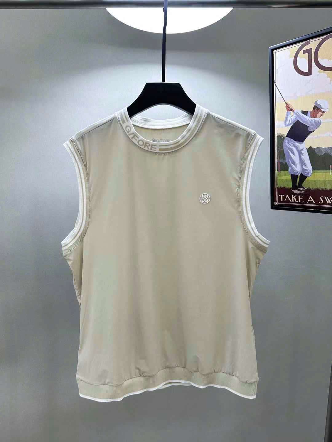 지포어 가슴 로고 남성 골프 조끼