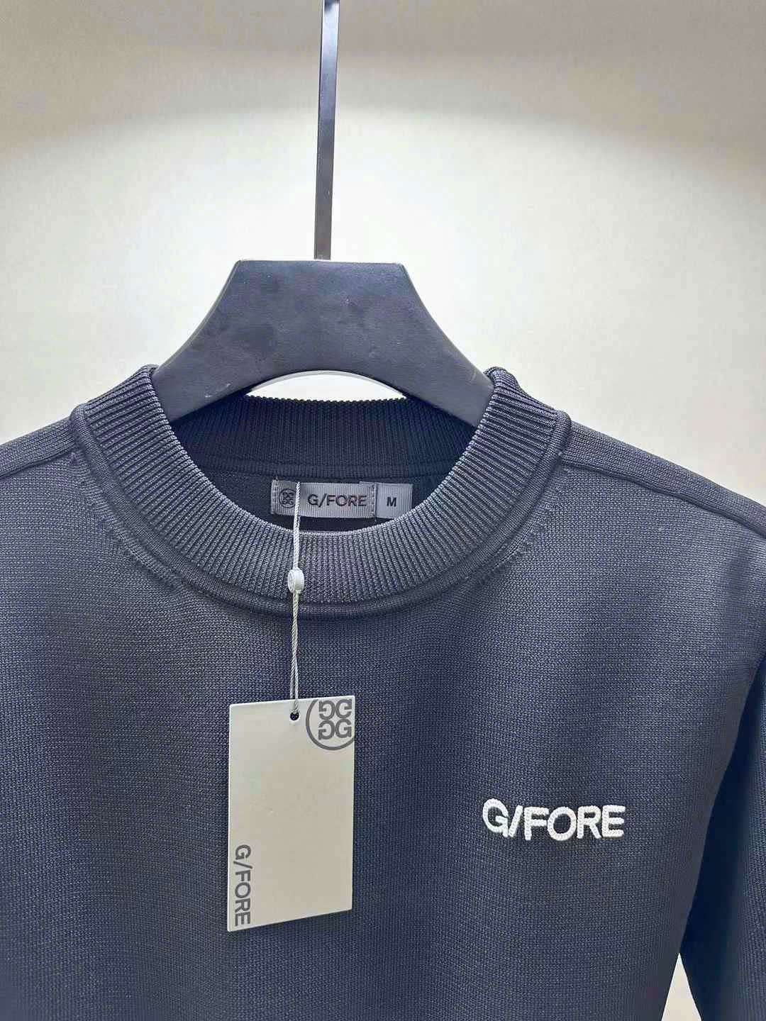 지포어 가슴 로고 남성 골프 니트