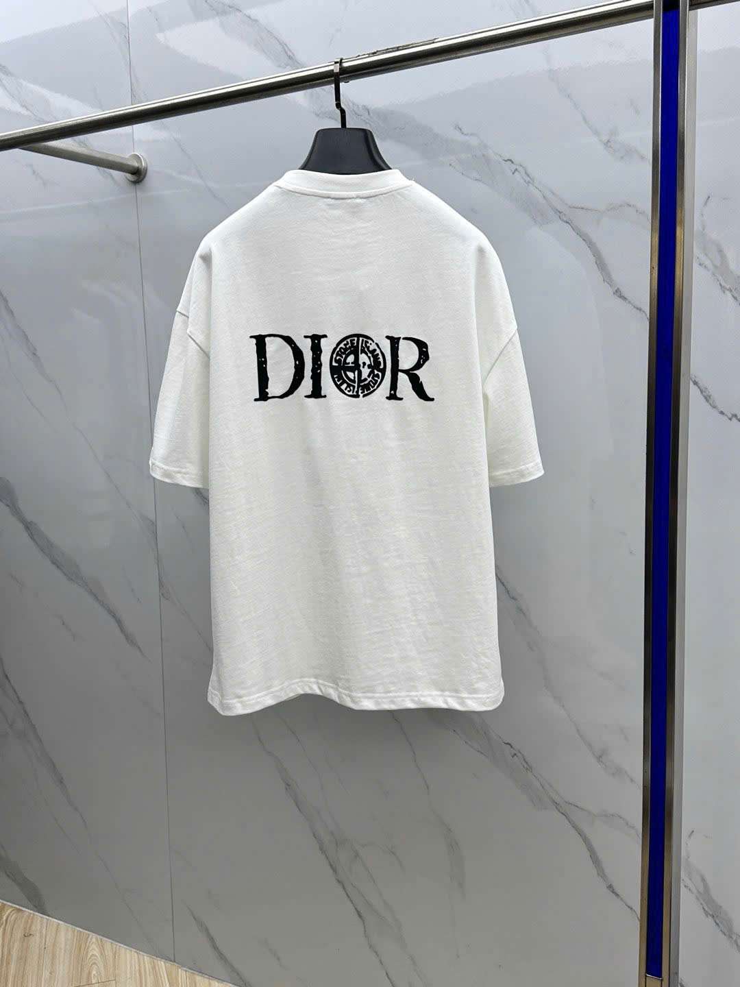 스톤아일랜드 x 디올 앞뒤 로고 남성 반팔티