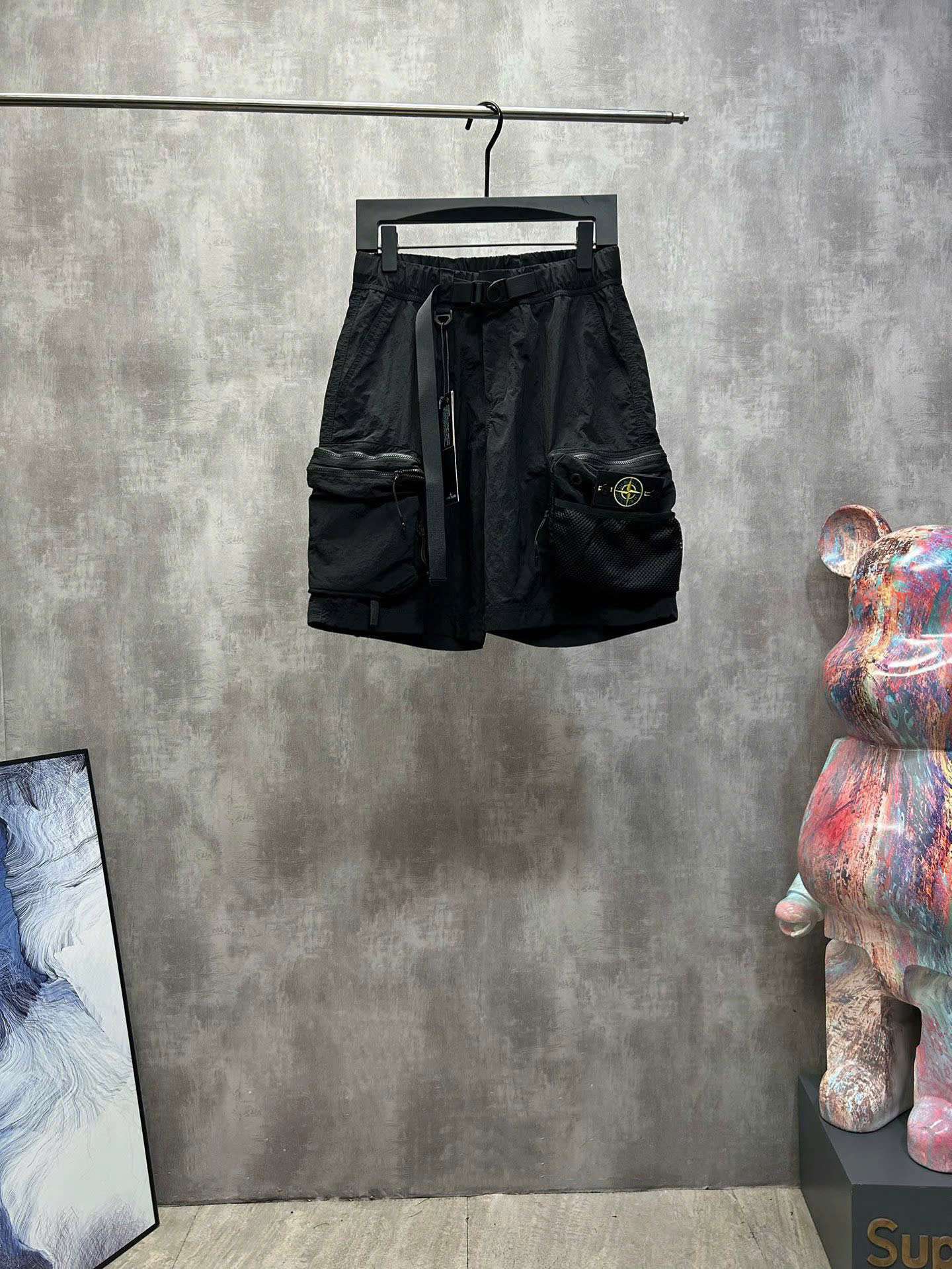 스톤아일랜드 로고 남성 반바지