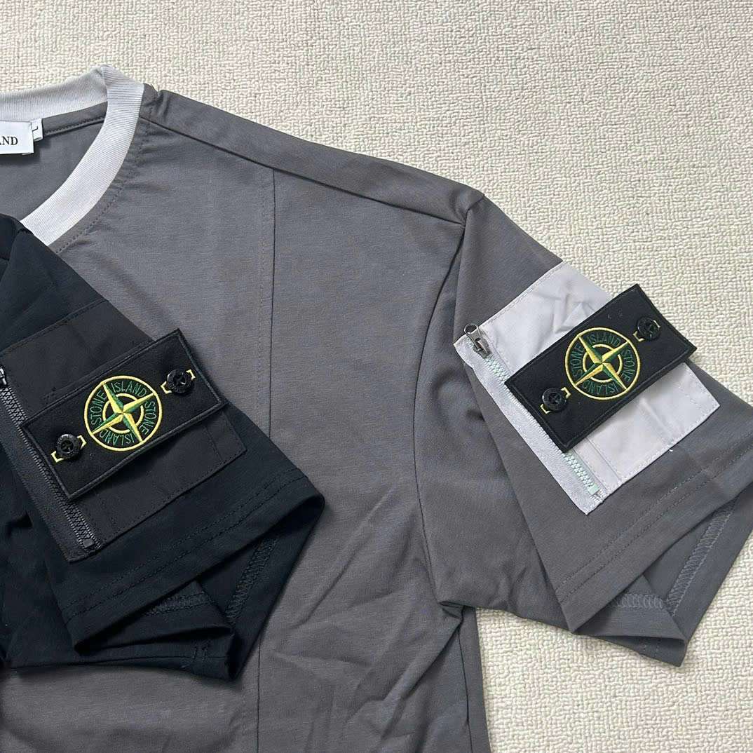 스톤아일랜드 소매 로고 남성 반팔티