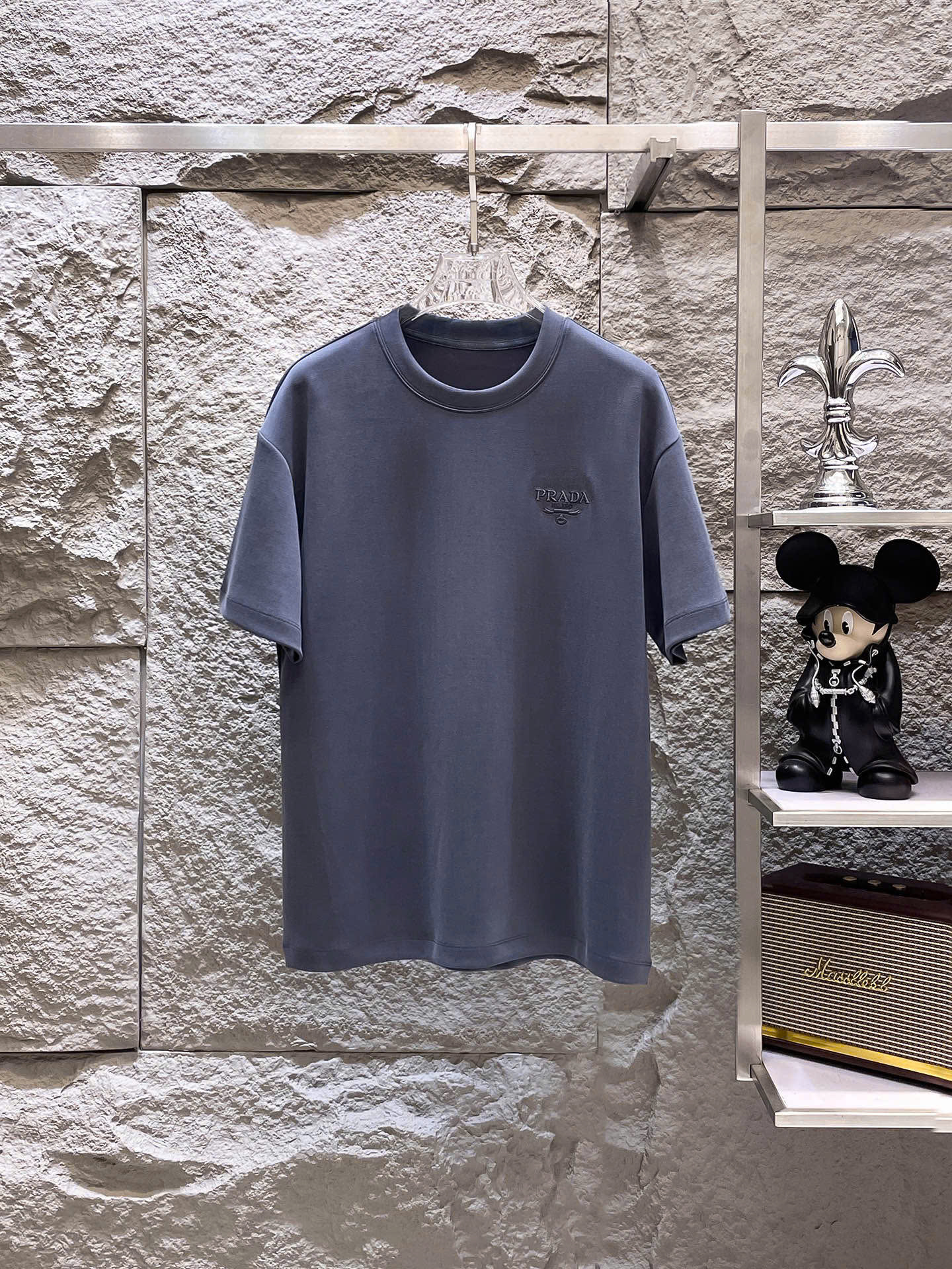 프라다 자수 로고 남성 반팔티 (6컬러)